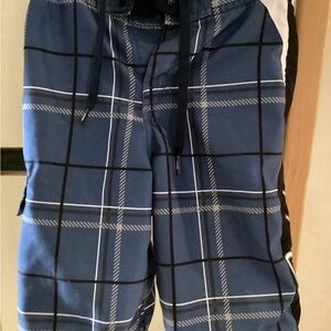 Quiksilver Kids Blue Plaid Swim Trunks